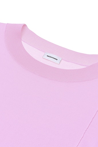 Трикотажная футболка из тенселя, нежно-розовая