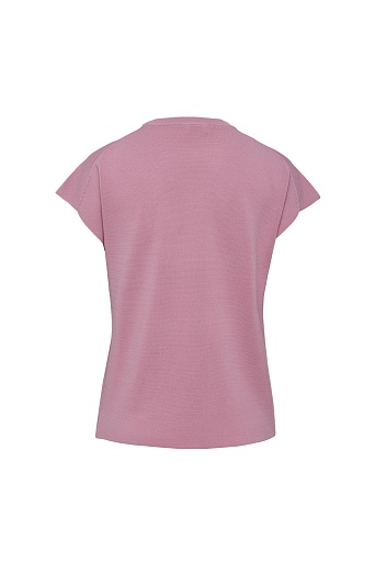 Трикотажный топ с коротким рукавом, нежно-розовый