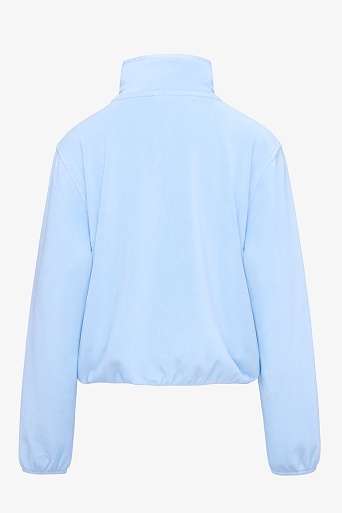 Флисовая олимпийка на кнопках, нежно-голубая