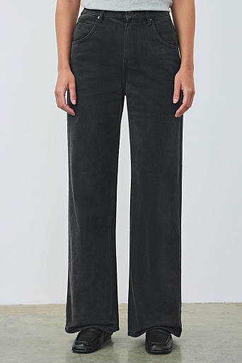 Свободные прямые джинсы, темно-серые 