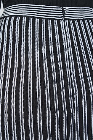 Юбка плиссе из вискозы, черно-белая