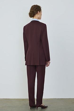 Двубортный жакет из шерсти, винный