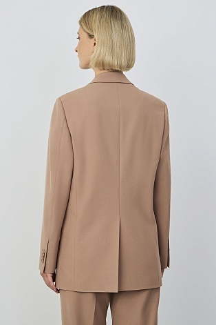 Удлиненный двубортный жакет, пудровый KINSLEY