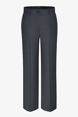 Прямые брюки из шерсти, серые