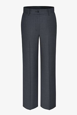 Прямые брюки из шерсти, серые
