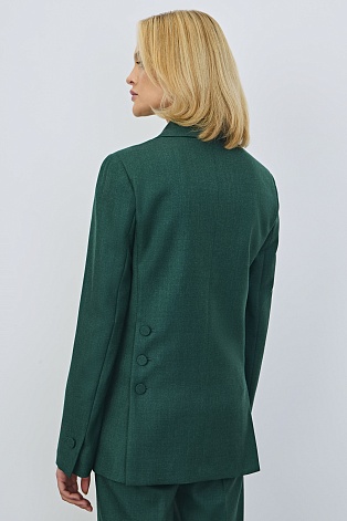 Удлиненный жакет на одной пуговице, изумрудный