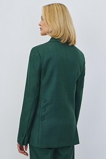 Удлиненный жакет на одной пуговице, изумрудный