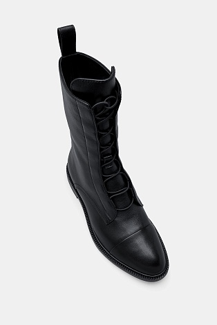 Кожаные ботильоны, черные