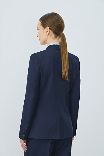 Костюмный жакет на одной пуговице, темно-синий KARLA