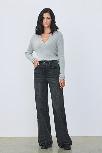 Джинсы клеш, темно-серые