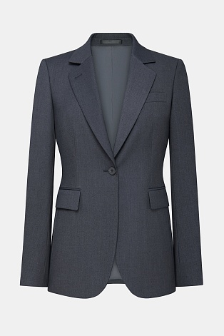 Костюмный жакет на одной пуговице, темно-серый KARLA