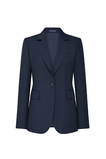Костюмный жакет на одной пуговице, темно-синий KARLA