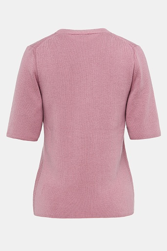 Джемпер с коротким рукавом с кашемиром, ягодный