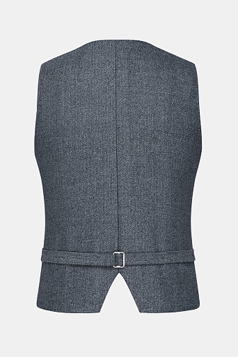 Костюмный жилет из шерсти в елочку, серый
