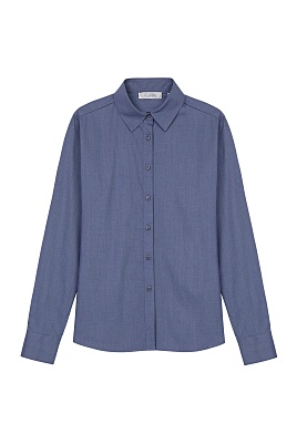 Базовая голубая блузка с широкими манжетами