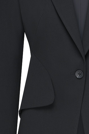 Жакет на одной пуговице, черный