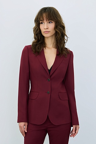 Приталенный жакет на двух пуговицах, винный AGATHA
