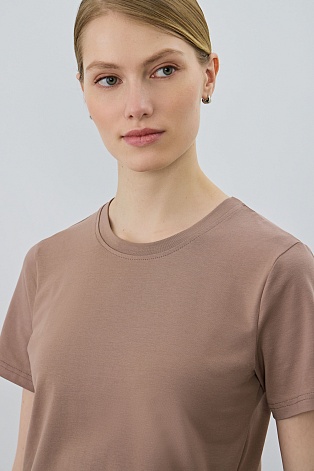 Базовая футболка из хлопка, цвет какао