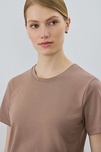 Базовая футболка из хлопка, цвет какао