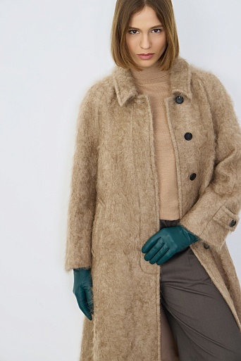 Кашемировое пальто, песочное