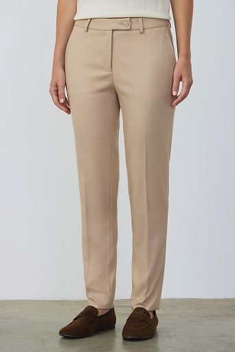 Зауженные брюки со стрелками, цвет бежевый EMMY