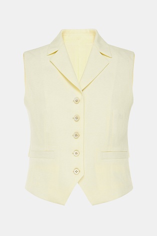 Жилет на пуговицах из тенселя и льна, сливочный Lilly