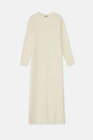 Трикотажное платье с кашемиром, молочное