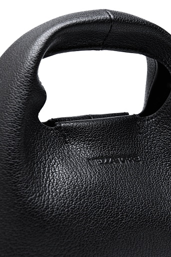 Кожаная сумка на цепочке, черная