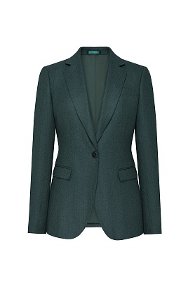 Костюмный жакет в елочку, темно-серый