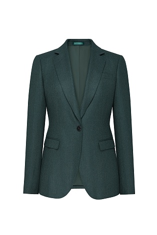 Костюмный жакет в елочку, темно-серый