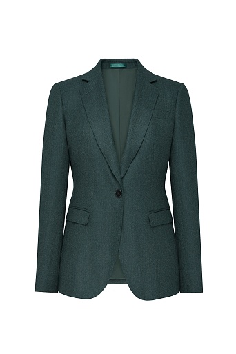 Костюмный жакет в елочку, темно-серый