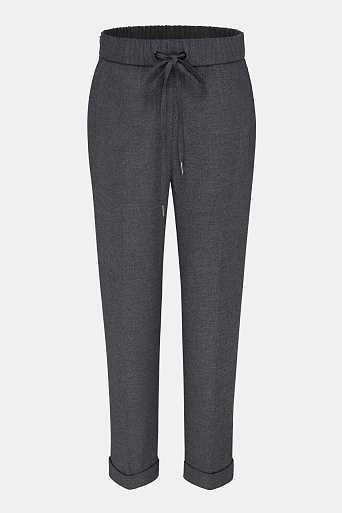 Зауженные брюки на кулиске, серый меланж Lorena