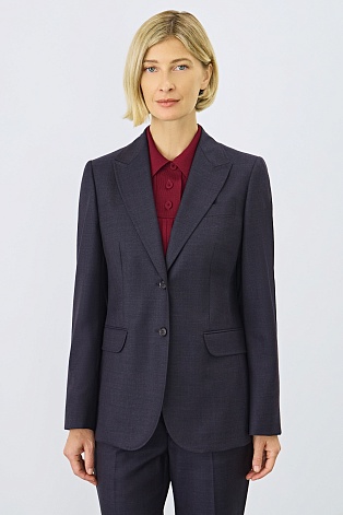 Костюмный пиджак из 100% шерсти, баклажановый AGATHA