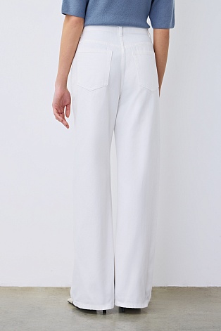 Джинсы wide leg с высокой посадкой, белые
