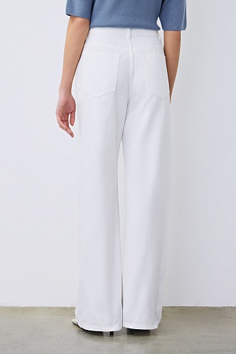 Джинсы wide leg с высокой посадкой, белые