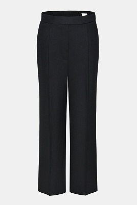 Свободные прямые брюки с защипами, черные Love