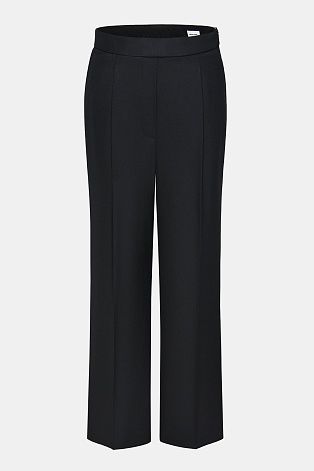 Свободные прямые брюки с защипами, черные Love