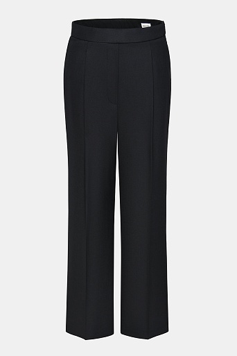 Свободные прямые брюки с защипами, черные Love