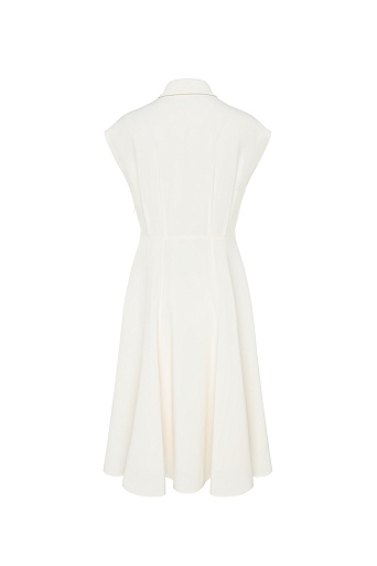 Легкое платье-рубашка, молочное