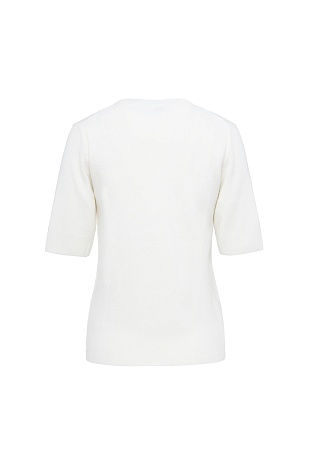 Белая футболка в рубчик