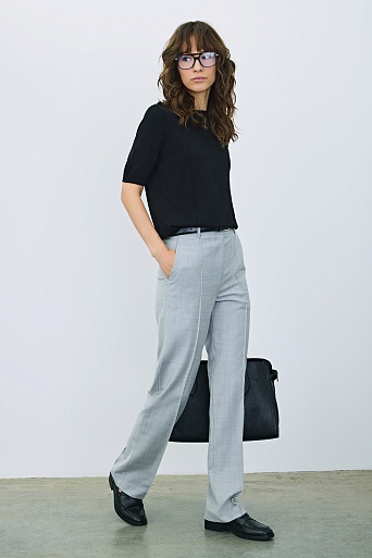 Трикотажная футболка из тенселя, черная