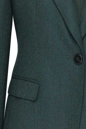 Костюмный жакет в елочку, темно-серый