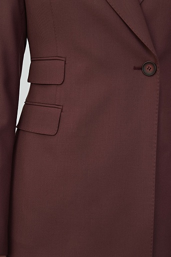 Костюмный пиджак из шерсти, красно-коричневый