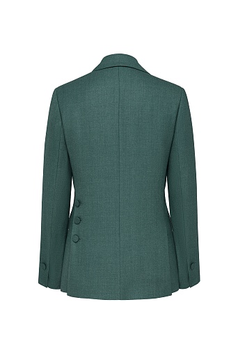 Удлиненный жакет на одной пуговице, изумрудный