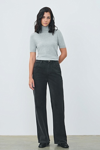 Свободные прямые джинсы, темно-серые 