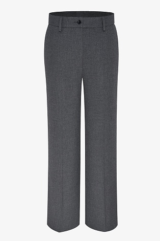 Свободные брюки со стрелками, серый меланж