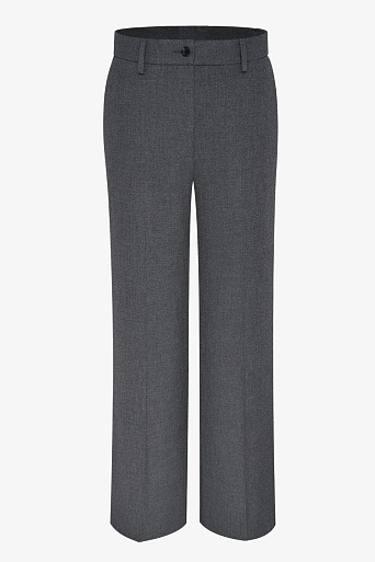 Свободные брюки со стрелками, серый меланж