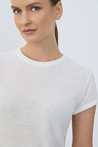 Трикотажный топ из букле, белый