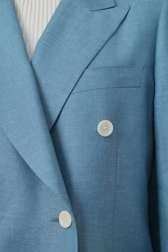Двубортный пиджак, цвет голубой KINSLEY