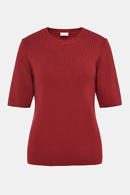 Джемпер с коротким рукавом с кашемиром, красный